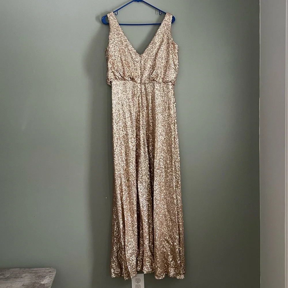 Sorella Vita Gold Sequin Dress US 18 - Picture 3 of 5